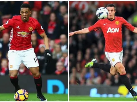 Van Persie felicita a Martial por su hattrick