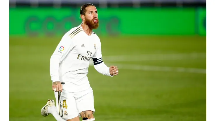 Sergio Ramos festeja su gol ante Mallorca