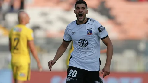 Nicolás Blandi festeja un gol en Colo Colo