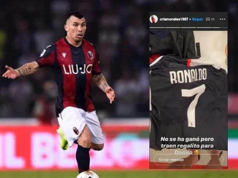 Gary Medel se lleva la camiseta de CR7 para dársela a su hijo
