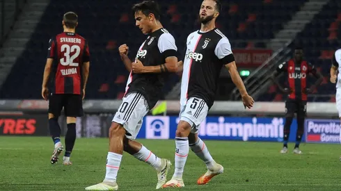 Dybala festeja su golón ante el Bologna.