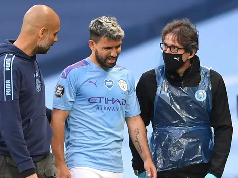 Sergio Agüero abandona el partido por una lesión muscular