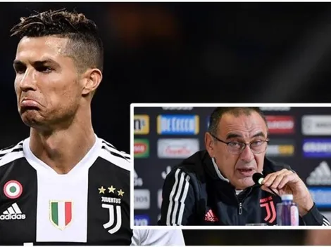 Sarri respalda a CR7 tras caída de la Juventus en la Copa Italia