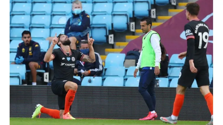 El francés Olivier Giroud le dio la victoria a Chelsea ante Aston Villa
