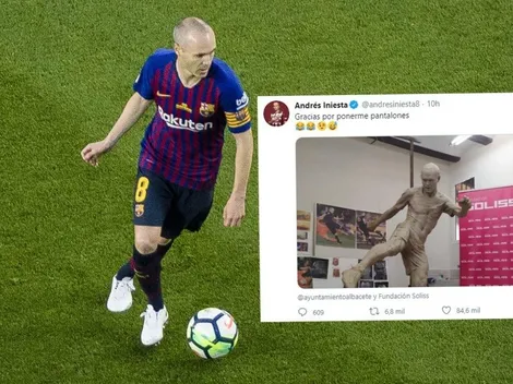 Iniesta reacciona ante nueva imagen de su estatua