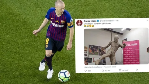 Andrés Iniesta agradece que su estatua tenga pantalones