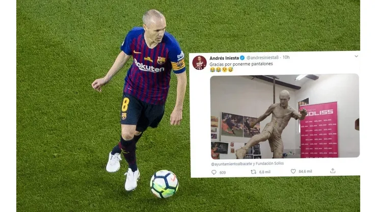 Andrés Iniesta agradece que su estatua tenga pantalones