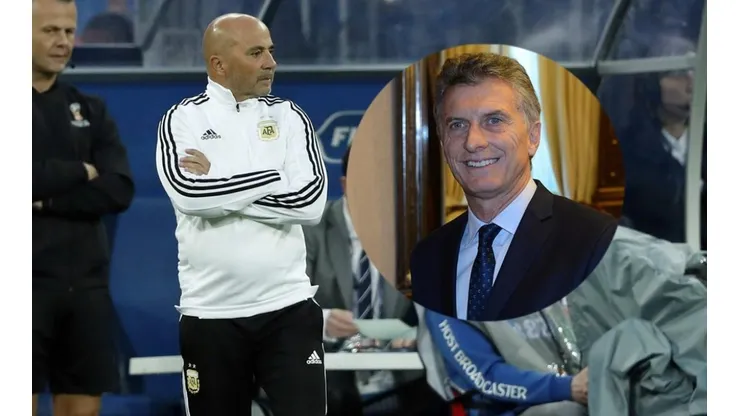 Jorge Sampaoli en la banca de la selección argentina