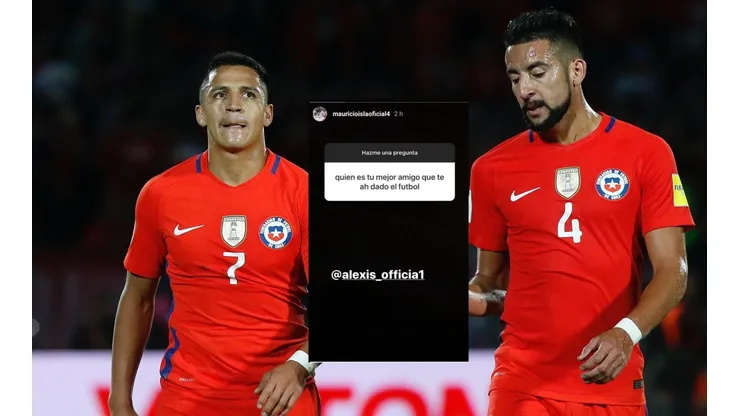Alexis Sánchez junto a Mauricio Isla