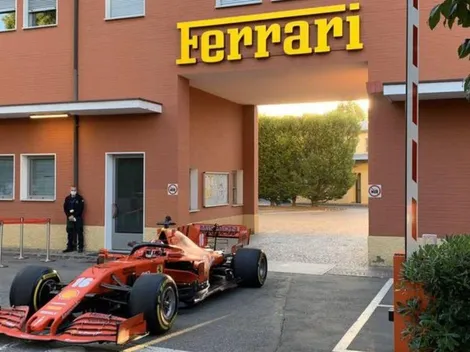 Leclerc recorre las calles de Maranello a bordo su monoplaza de F1