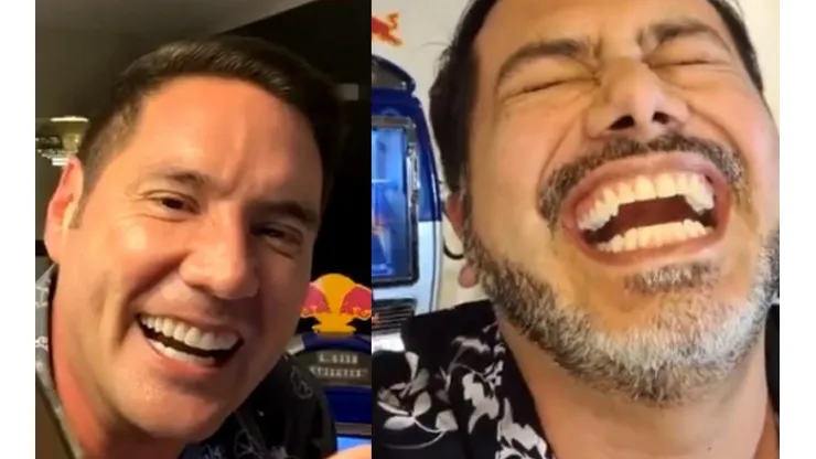 Pancho Saavedra y Pedro Ruminot en medio de la broma telefónica.
