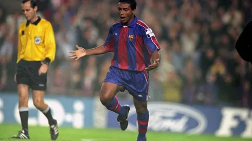 Romario gritando un gol en Barcelona