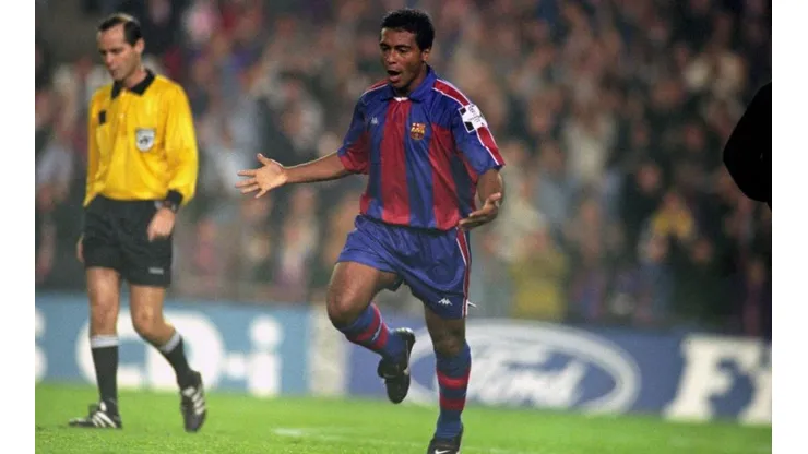 Romario gritando un gol en Barcelona