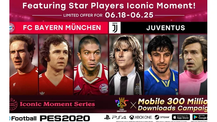 Iconic Moment de Juventus y Bayern Múnich en eFootball PES 2020