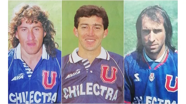 Tres glorias del segundo bicampeonato de la historia de Universidad de Chile: Raúl Heriberto Aredes, Cristián Abel Mora y Leonardo Adrián Rodríguez