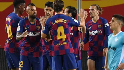 Vidal y los festejos ante Leganés.