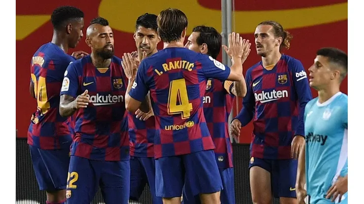 Vidal y los festejos ante Leganés.