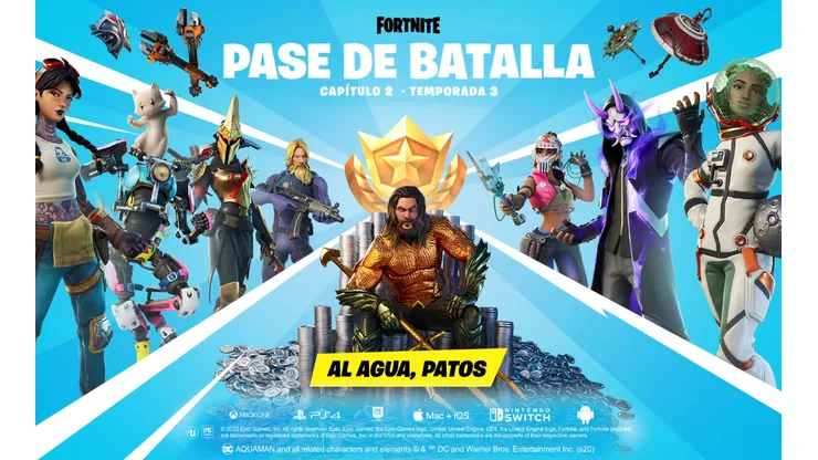 Aquaman llega a la tercera temporada de Fortnite