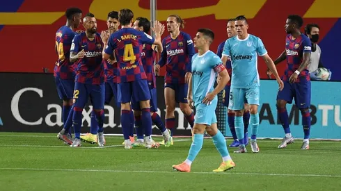 Vidal y el Barca festejan el triunfo ante Leganés.