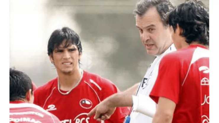 Bielsa y Mark en la selección chilena.