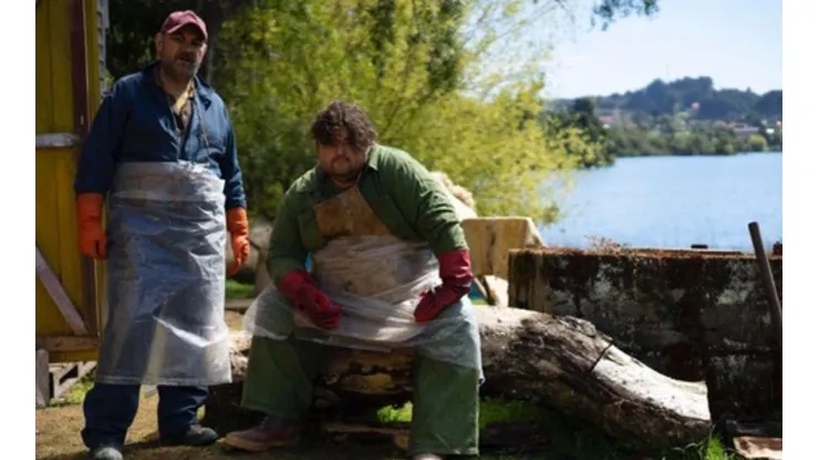 Gnecco y García en las filmaciones de "Nadie sabe que estoy aquí".