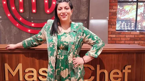 La chef Fernanda Fuentes en el set colombiano de "Masterchef Celebrity".