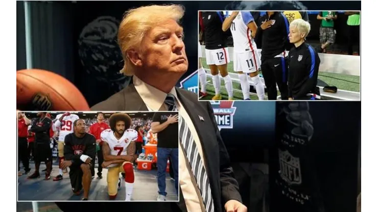 Colin Kaepernick dio inicio en 2016 a la protesta durante el himno de Estados Unidos hincándose en una rodilla, manifestación que Donald Trump no está dispuesto a aceptar