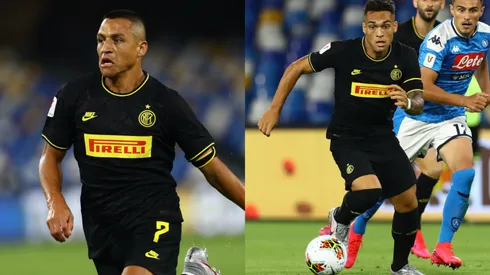 Alexis Sánchez y Lautaro Martínez ante el Nápoli
