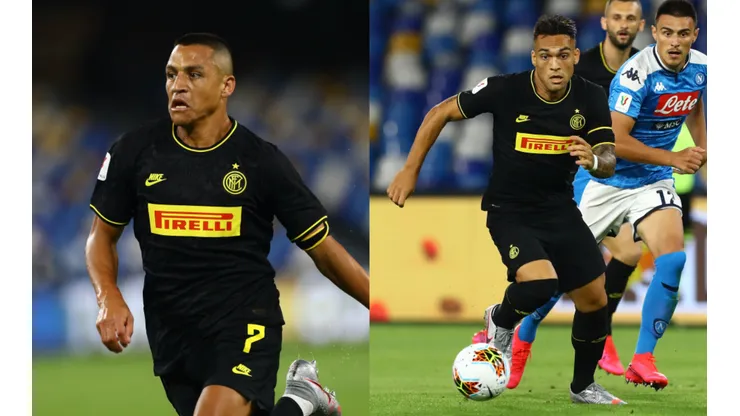 Alexis Sánchez y Lautaro Martínez ante el Nápoli