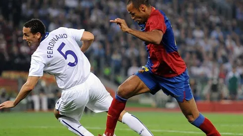 Henry jugando ante Manchester United en la final de la Champions de 2009