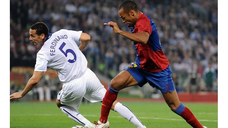 Henry jugando ante Manchester United en la final de la Champions de 2009