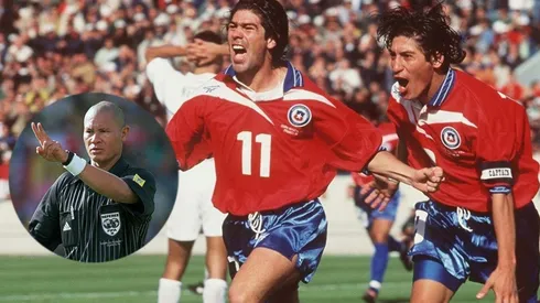 Salas y Zamorano festejan el gol ante Italia sin saber lo que se vendría.