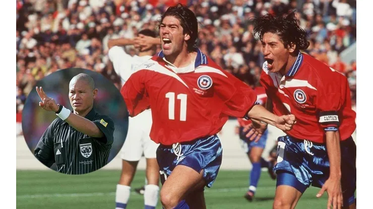 Salas y Zamorano festejan el gol ante Italia sin saber lo que se vendría.