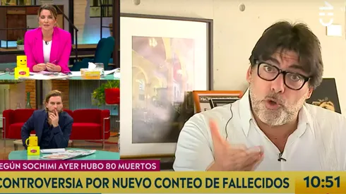 El momento en que Monserrat Álvarez y Daniel Jadue entraron en conflicto, en el matinal de Chilevisión.