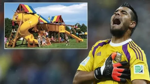 Sergio Romero, portero suplente del Manchester United, recibió la orden de desmontar la atracción infantil, pero él y sus esposa apelaron al mandato