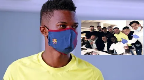 Nelson Semedo sorprendido en fiesta. No se acordó de la mascarilla.