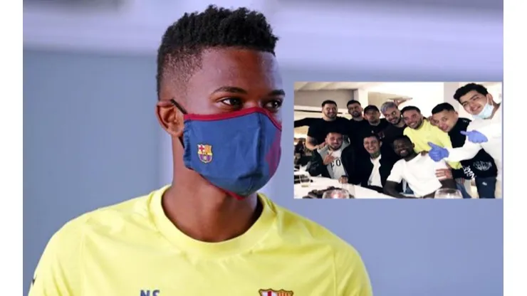 Nelson Semedo sorprendido en fiesta. No se acordó de la mascarilla.