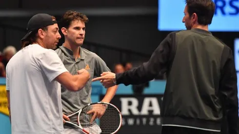 Massú entrenando junto a Dominic Thiem