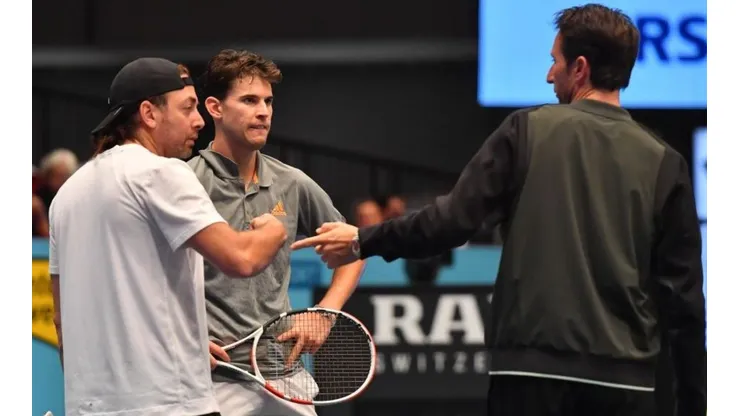 Massú entrenando junto a Dominic Thiem