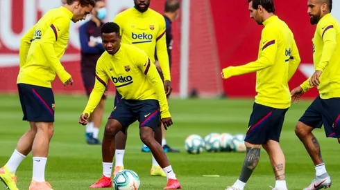 Lionel Messi se lució con un pase brutal en la última prácticas del Barcelona