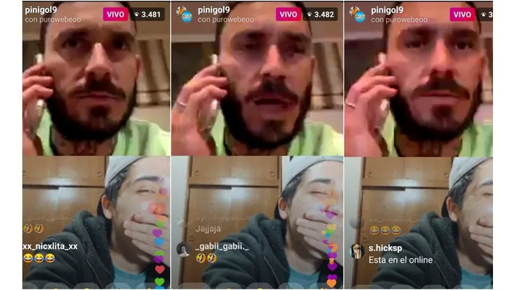 Mauricio Pinilla tuvo que dar explicaciones al aire por su comportamiento ruidoso en un Instagram Live