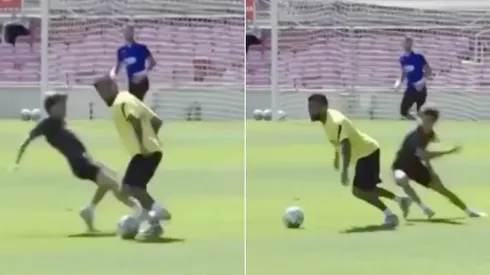 Arturo Vidal y su paseo a Riqui Puig