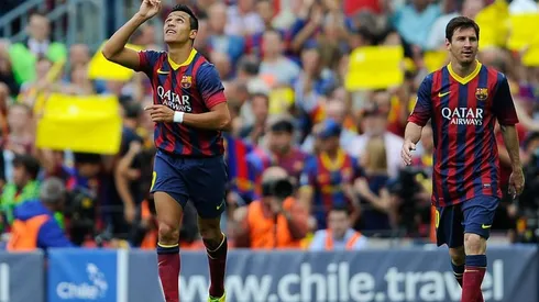 Alexis Sánchez junto a Lionel Messi en su paso por Barcelona
