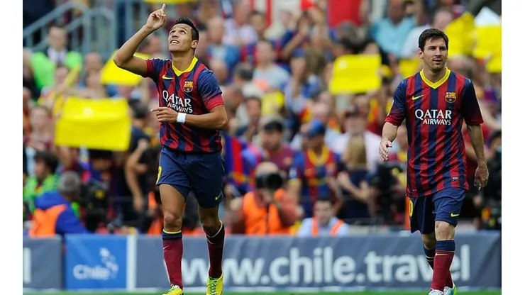 Alexis Sánchez junto a Lionel Messi en su paso por Barcelona