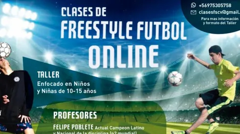 Aprovecha e inscríbete en las clases de Fútbol Freestyle online que imparte Felipe Poblete y Juan Astorga.