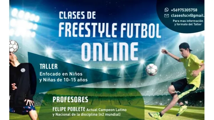 Aprovecha e inscríbete en las clases de Fútbol Freestyle online que imparte Felipe Poblete y Juan Astorga.