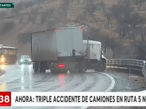 Canal 13 capta en directo feroz accidente entre camiones