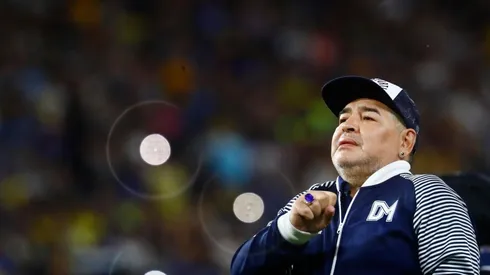 Diego Maradona en la Bombonera como DT de Gimnasia