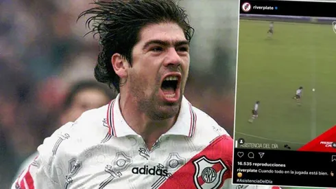 Marcelo Salas festejando ante Ferrocarril Oeste en 1997