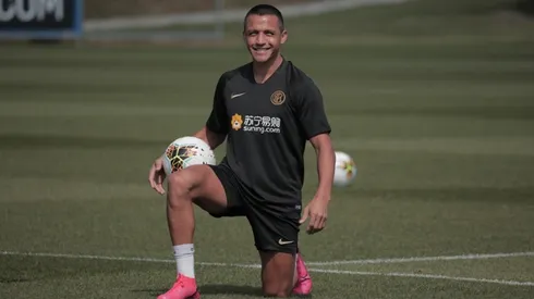 Alexis Sánchez dejó esta imagen en el entrenamiento del Inter